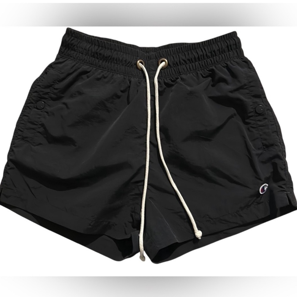 CHAMPION VTG 70’s black Tie String Elastic shorts.Pockets, Lining Size XS